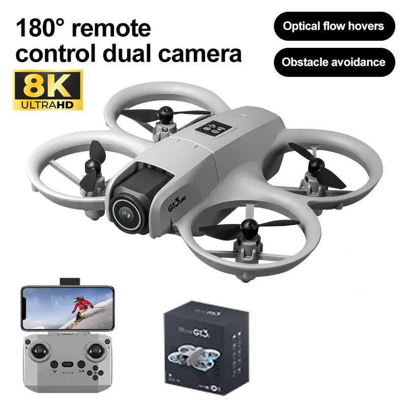 NEW Drones GT3 GPS 8K Professional HD 180° Dual Cameras 5G WIFI Brushless Motors Obstacle Avoidance FPV Foldable Quadcopter Toys